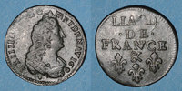 FRENCH ROYAL COINS Liard Louis XIV (1643-1715). de France au buste âgé, 3e type, &. Aix. Avec soleil -
