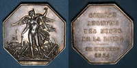 TOKENS Jeton Mines. Saint-Etienne. Mines de la Loire. en argent -