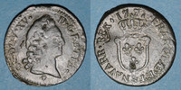 FRENCH ROYAL COINS 1/2 sol Louis XV (1715-1774). d'Aix & -