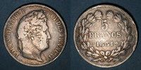 FRENCH MODERN COINS 5 francs Louis Philippe (1830-1848). tranche en relief, Rouen -
