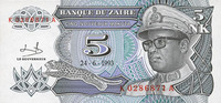 OTHER FOREIGN NOTES 5 nouveaux makuta Zaïre. -