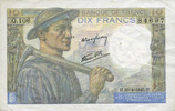 NOTES OF THE BANQUE DE FRANCE 10 francs Banque de France. Billet. mineur, -