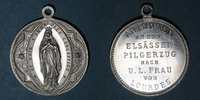 ALSACE Alsace. Pèlerinage féminin à Lourdes. Médaille aluminium -