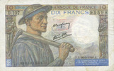NOTES OF THE BANQUE DE FRANCE 10 francs Banque de France. Billet. mineur, -