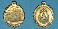 ALSACE Trois Epis. Souvenir du sanctuaire (fin 19e - début 20e). Médaille laiton. Ovale. 19,02 x 24,09 mm -