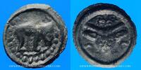 CELTIC COINS Potin Rémi. Région de Reims. au bucrâne, 1er siècle AC -
