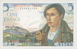 NOTES OF THE BANQUE DE FRANCE 5 francs Banque de France. Billet. berger, -
