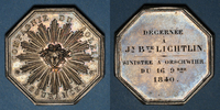 ALSACE Jeton Alsace. Orschwihr. Compagnie dassurances Soleil- Sinistre à Orschwihr. octogonal en arg -
