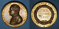 REVOLUTIONARY DOCUMENTS and WAR OF 1870 Révolution de Le département du Rhône au baron de Vincent. Médaille cuivre doré. 36 mm -