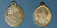 ALSACE Bronze Oderen. Souvenir de Notre Dame dOderen (fin 19e début 20e). argenté. 19,24 x 26,16 mm -