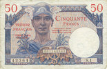 NOTES OF THE TREASURY (TRESOR) 50 francs Territoires occupés. Billet. Trésor français, type -