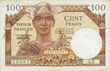 NOTES OF THE TREASURY (TRESOR) 100 francs Territoires occupés. Billet. Trésor français, type -