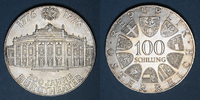 EUROPE 100 schilling Autriche. République. 200e anniversaire du Théâtre -