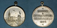 ALSACE Alsace. Strasbourg. Exposition Industrielle. Médaille laiton argenté. 28 mm. Avec son oeillet -