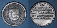 ALSACE Alsace. Strasbourg. Cercle Numismatique d'Alsace. 8e anniversaire. Médaille étain. 45 mm -