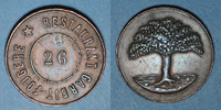 TOKENS Jeton Lyon (69). Restaurant Garbit-Fougère. N° 26. cuivre -