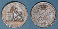 EUROPE 2 centimes Belgique. Léopold I (1831-1865). -