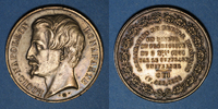 REVOLUTIONARY DOCUMENTS and WAR OF 1870 Révolution de 1848. Vote du Plébiscite Médaille cuivre jaune. 35 mm -
