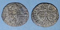 FRENCH ROYAL COINS Douzain Louis XIII . illégal émis par les Huguenots. Refrappé sur un double tournois -