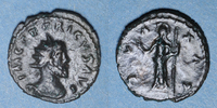 ROMAN EMPIRE Antoninien Frappes barbares (vers 270-275). . Buste radié de Tétricus I. R/: la Paix -