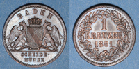 GERMANY before 1870 1 kreuzer Bade. Frédéric I, grand duc (1856-1907). -