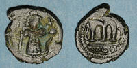 ISLAM Syrie. Monnayage arabo-byzantin. Umayyades. Epoque Mu'awiya (?) . Fals bilingue sans atelier -
