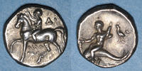 GREEK COINS Didrachme Calabre. Tarente. Alliance avec les Romains, vers 272-235 AC. -
