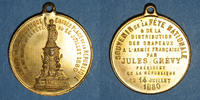 MEDALS Paris. Erection de la statue de la République. Médaille laiton -