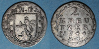GERMANY before 1870 2 kreuzer Hesse-Darmstadt. Louis VIII (1739-1768). -