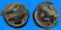 CELTIC COINS Potin Turones. Région de Tours. à la tête diabolique, vers 80-50 AC -