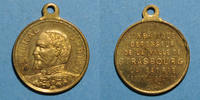 ALSACE Alsace. Strasbourg. Guerre de 1870 - Le général Uhrich. Médaille laiton avec avec son illet -