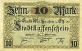 FRENCH EMERGENCY NOTES 10 mark Mulhouse (68). Ville. Billet Non annulé -