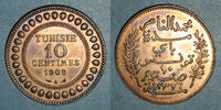 OLD FRENCH COLONIES 10 centimes Tunisie. Mohammed En-Naceur . 1908A -
