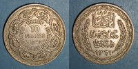 OLD FRENCH COLONIES 10 francs Tunisie. Ahmed II, bey (1348-1361H = 1929-1942). 1942 -