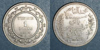 OLD FRENCH COLONIES 1 franc Tunisie. Mohammed En-Naceur . 1916A -