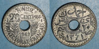 OLD FRENCH COLONIES 20 centimes Tunisie. Ahmed II, bey (1348-1361H = 1929-1942). 1942 -