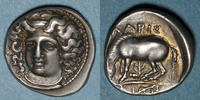   395-344 - Chr.  YUNAN PARALARI Teselya.  Larissa.  Vers 395-344 av.  JC .... 630,00 EUR + 8,00 EUR kargo
