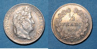FRENCH MODERN COINS 1/2 franc Louis-Philippe (1830-1848). Variété avec le chiffre 5 de la date plus petit -