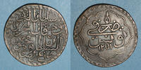 ISLAM 1251H Tunisie. Ottomans. Mahmud II (1223-1255H). Piastre Tunis Variété avec date et ateliers larges. VF