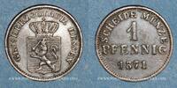 GERMANY before 1870 1 kreuzer Hesse-Darmstadt. Louis III (1848-1877). -
