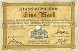 FRENCH EMERGENCY NOTES 1 mark Mulhouse (68). Ville. Billet Annulé par perforation -