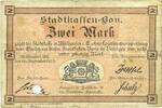 FRENCH EMERGENCY NOTES 2 mark Mulhouse (68). Ville. Billet Annulé par perforation -