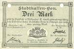 FRENCH EMERGENCY NOTES 3 mark Mulhouse (68). Ville. Billet Annulé par double perforation -