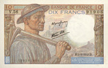 NOTES OF THE BANQUE DE FRANCE 10 francs Banque de France. Billet. mineur, -