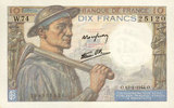 NOTES OF THE BANQUE DE FRANCE 10 francs Banque de France. Billet. mineur, -