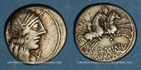 ROMAN REPUBLIC Denier République romaine. Q. Minucius Rufus (vers 122 AC). -