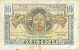 NOTES OF THE TREASURY (TRESOR) 10 francs Territoires occupés. Billet. Trésor français, type -