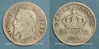 FRENCH MODERN COINS 20 centimes 2e empire (1852-1870) tête laurée petit module Bordeaux. -