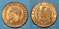 FRENCH MODERN COINS 1 centime 2e empire (1852-1870). tête nue Strasbourg -