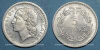 FRENCH MODERN COINS 5 francs Gouvernement provisoire (1944-1947). Lavrillier aluminium -